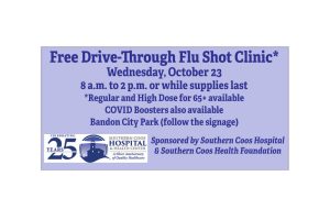 SCHHC Free Drive-Through Flu Shot Clinic, Oct. 23, Bandon City Park